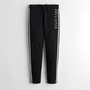 Hollister Black White Striped Leggings NWT Med